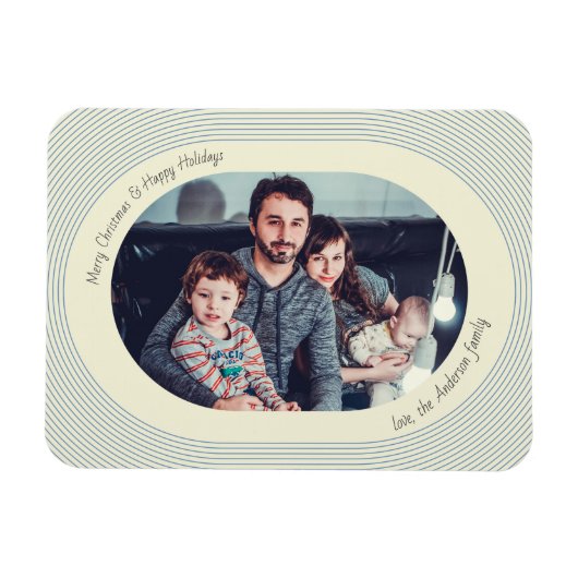 Christmas Photocard Playful Design Oval Photo Magneet (Horizontaal)