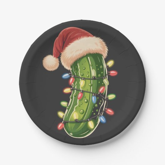 Christmas Pickle Pickle In Xmas Light Pickle  Papieren Bordje (Voorkant)