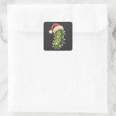 Christmas Pickle Pickle In Xmas Light Pickle  Vierkante Sticker (Tas)