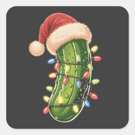 Christmas Pickle Pickle In Xmas Light Pickle  Vierkante Sticker (Voorkant)