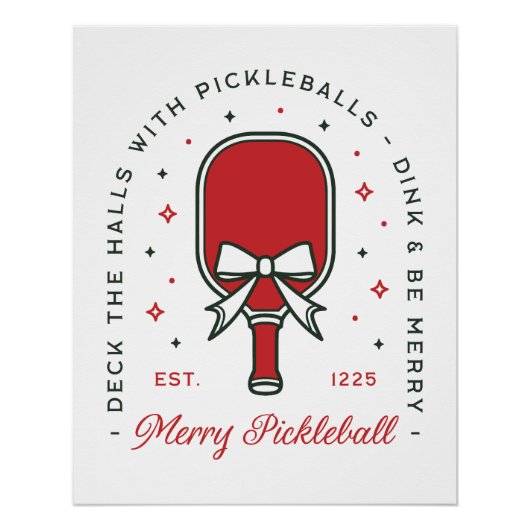 Christmas pickleball funny quotes party aesthetic perfect poster (Voorkant)