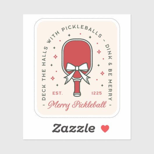 Christmas pickleball funny quotes party aesthetic sticker (Vel)