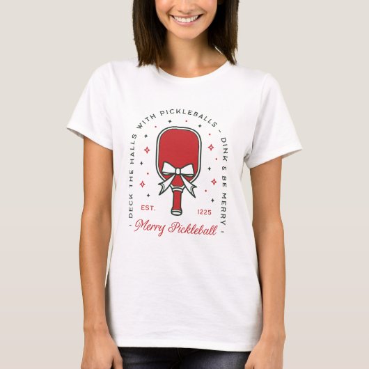 Christmas pickleball funny quotes party aesthetic t-shirt (Voorkant)