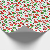 Christmas Pickleball Paddles Festive Green and Red Cadeaupapier (Hoek)
