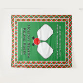 Christmas Pickleball Party Personalize Photo Booth Wandkleed (Voorkant (horizontaal))