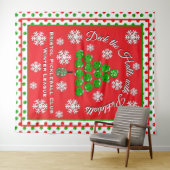 Christmas Pickleball Party Personalize Photo Wall Wandkleed (In Situ (horizontaal))