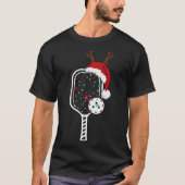 Christmas Pickleball Player Reindeer Santa Hat Pad T-shirt (Voorkant)