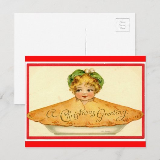 Christmas Pie Child Feestdagenkaart (Voorkant / Achterkant)