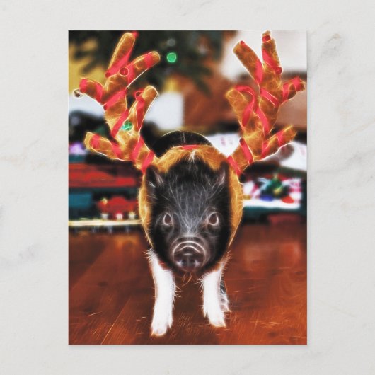 Christmas Pig Briefkaart (Voorkant)