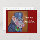Christmas Pig Holiday Briefkaart (Voorkant / Achterkant)