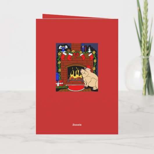 Christmas Pig Kaart (Achterkant)