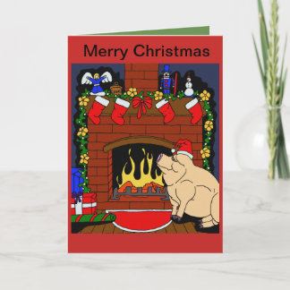 Christmas Pig Kaart