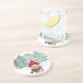 Christmas Pig Sandstone Coaster Zandsteen Onderzetter (Zijkant)