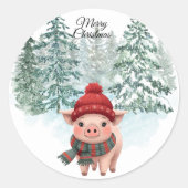 Christmas Pig Sticker (Voorkant)