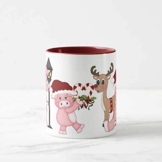 Christmas Pigs Coffee mok (Midden)
