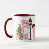 Christmas Pigs Coffee mok (Links)