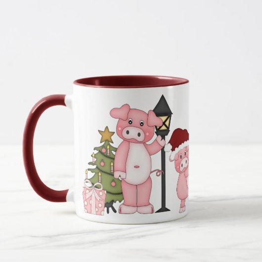 Christmas Pigs Coffee mok (Links)