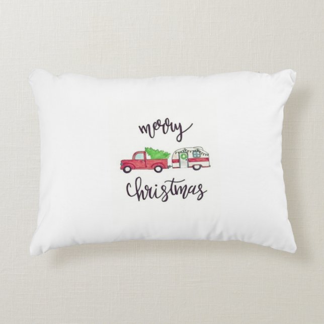 CHRISTMAS PILLOW R.V. STYLE RED BACK ACCENT KUSSEN (Voorkant)