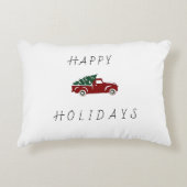 CHRISTMAS PILLOW TRUCK STYLE RED TERK ACCENT KUSSEN (Voorkant)