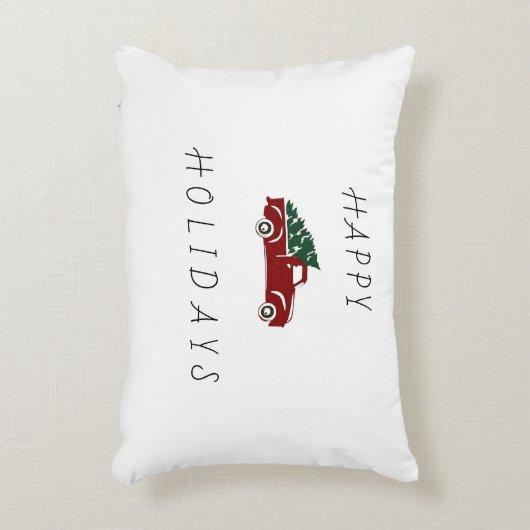 CHRISTMAS PILLOW TRUCK STYLE RED TERK ACCENT KUSSEN (Voorkant(Verticaal))