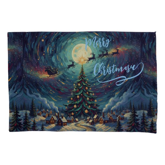 Christmas Pillowcase Standard 20x30 Starry Night Kussensloop (Voorkant)
