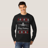 Christmas Pilots Aviation Ugly Sweater T-shirt (Voorkant volledig)
