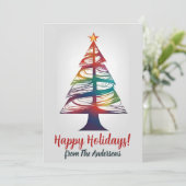 Christmas pine 13, Vrolijk kerstfeest, wenskaart Kaart (Staand voorkant)