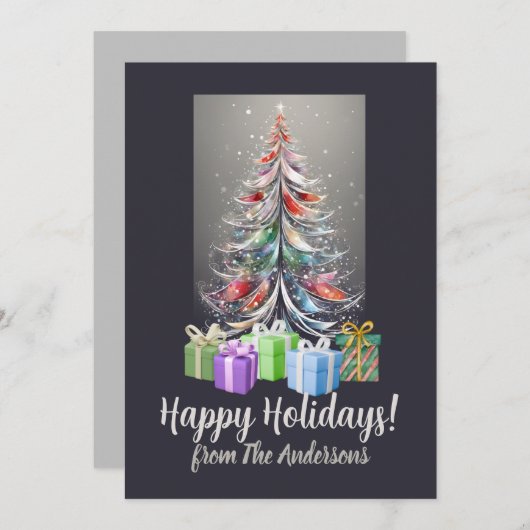 Christmas pine 14 Vrolijk kerstfeest, wenskaart Kaart (Voorkant / Achterkant)