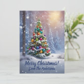 Christmas pine 80, Vrolijk kerstfeest, wenskaart Kaart (Staand voorkant)