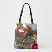 Christmas Pine Bauble & Garland Tote Bag (Voorkant)