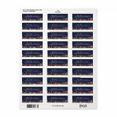 Christmas Pine & Berry Custom Blauw Retouradres Etiket (Full Sheet)
