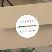 Christmas Pine Border  Ronde Sticker