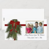 Christmas Pine Bough Fotokaart Feestdagenkaart (Voorkant / Achterkant)
