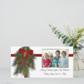Christmas Pine Bough Fotokaart Feestdagenkaart (Staand voorkant)