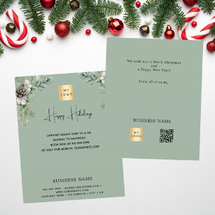 Christmas pine cone green QR zakelijke promotie Flyer