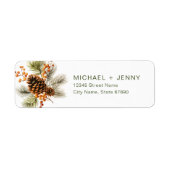 Christmas Pine Cone Retour Adreslabels Etiket (Voorkant)