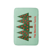 Christmas Pine Forest Gepersonaliseerde naam Badmat (Voorkant Verticaal)