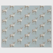 Christmas Pine Green Rustic Deer Cadeaupapier (Vlak)