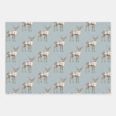 Christmas Pine Green Rustic Deer Inpakpapier Vel (Voorkant)