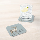 Christmas Pine Green Rustic Deer Kartonnen Onderzetters (Insitu)