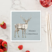 Christmas Pine Green Rustic Deer Servet (Insitu)