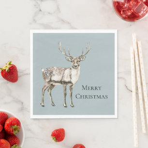 Christmas Pine Green Rustic Deer Servet