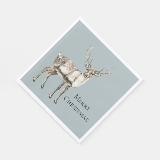 Christmas Pine Green Rustic Deer Servet (Hoek)