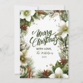 Christmas Pine Greenery Elegance Feestdagenkaart (Voorkant)