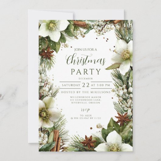 Christmas Pine Greenery Elegance Kaart (Voorkant)