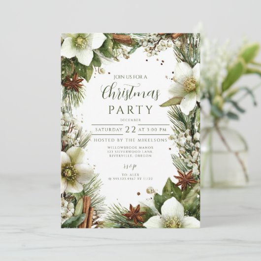 Christmas Pine Greenery Elegance Kaart (Staand voorkant)