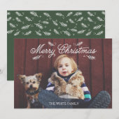 Christmas Pine Holiday Fotokaart Feestdagenkaart (Voorkant / Achterkant)