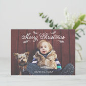Christmas Pine Holiday Fotokaart Feestdagenkaart (Staand voorkant)