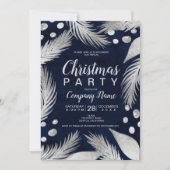 Christmas Pine Mistletoe Chic Zilver Bedrijf Kaart (Voorkant)