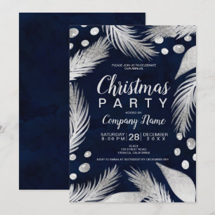 Christmas Pine Mistletoe Chic Zilver Bedrijf Kaart